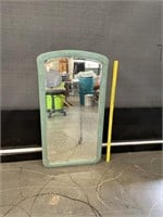 Antique Turquoise Framed Distressed Mirror Beveled