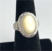 925 Silver Filigree Mother of Pearl Ring