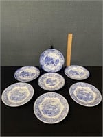 7 Vintage Blue Willow Ironstone Made in Italy