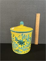 1960 Italian Yellow Turquoise Canister