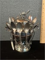 Antique Silver Sugar W/ Spoons Some Sterling