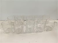 Lot os Ten Clear Glass Cups