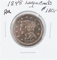 1848 Large Cent Coin AU