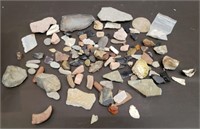 Box of Assorted Rocks & Minerals. Petrified