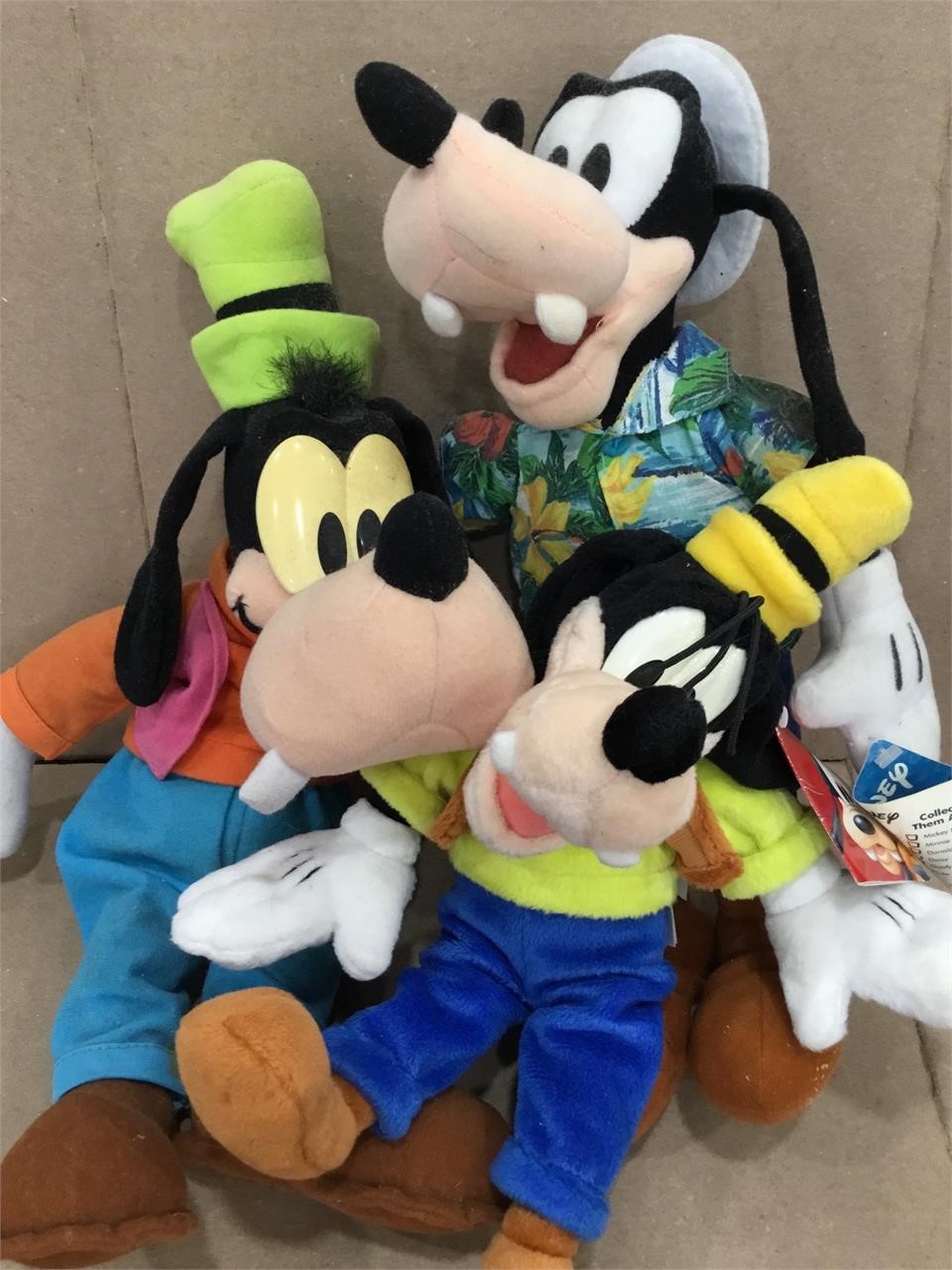 3-Vintage Goofy Disney Plushes