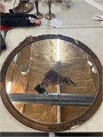 Antique Round Mirror As Is