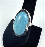 925 Crushed Turquoise Ring