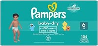 Pampers Baby Dry Diapers Size 6 104 Count