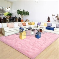 Ultra Soft Pink Rugs for Bedroom 7x10 Feet,