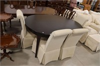 TABLE WITH 4 UPHOLSTERED CHAIRS