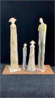 Studio Art Pottery Family Sculpture w/ 4 Figures