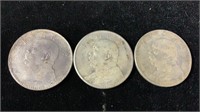 3 Chinese Fat Man Silver Dollar Coins