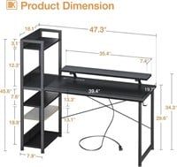 ODK Computer Desk with Storage Shelves and