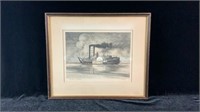 Etching or Engraving of Steamship J.M. White