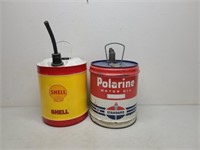 Polarine 5 Gallon Oil Can, Shell 5 Gallon Gas