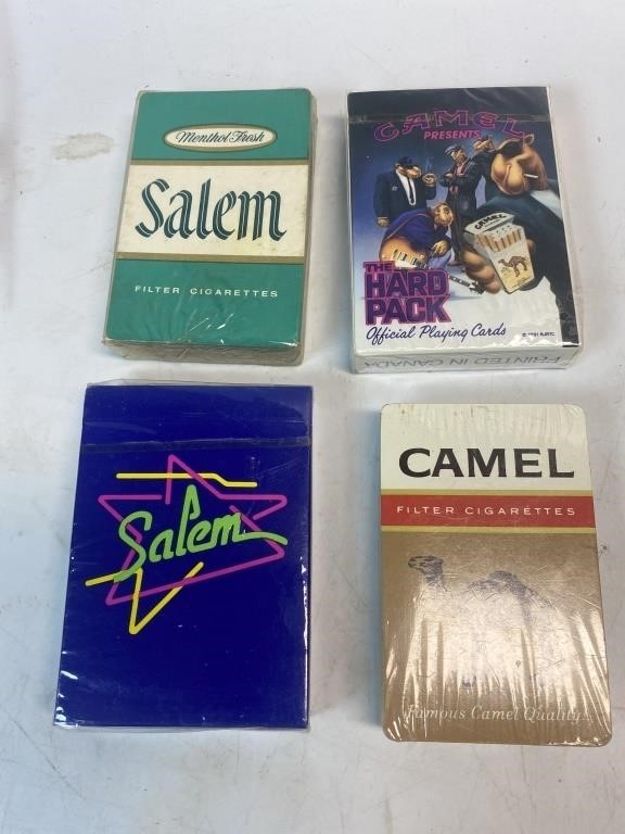 4 Sets of Cigarette Advertising Playing Cards