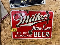 Miller Porcelain Beer Sign