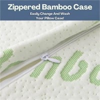 Bamboo Pillows King Size Set of 2 Shredded Memory