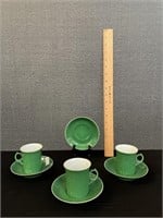 Asian Green Cups & Saucers