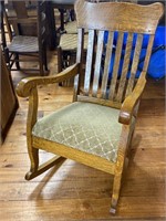 Early Mission Style Antique Oak Rocking Chair
