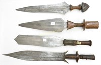 FOUR RARE CENTRAL AFRICAN SWORDS