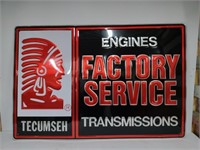SST Original Tecumseh Factory Service Sign.