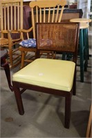 CHAIR WITH UPHOLSTERED SEAT & CANE BACK