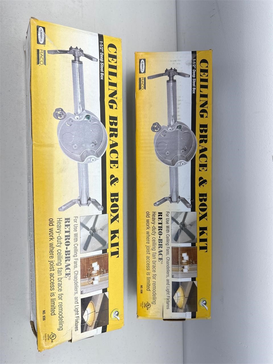 2pk Ceiling Brace & Box Kit for Ceiling Fan/Light