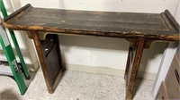 Asian Style Wooden Sofa Table, 52"x 16”x 32”h