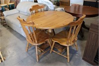PINE TABLE WITH 3 CHAIRS