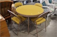 CARD TABLE WITH 4 FOLDING CHAIRS