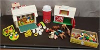 Box of Vintage Fisher-Price Toys,