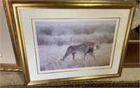 Framed Lion Print, 32" x 40”