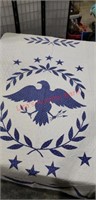 Vintage Federal Eagle Quilt displayed on 5ft x