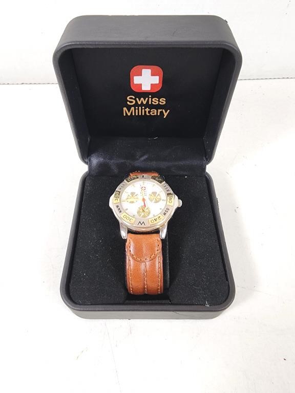 GUC Swiss Military Mens Chronograph Watch w/Box