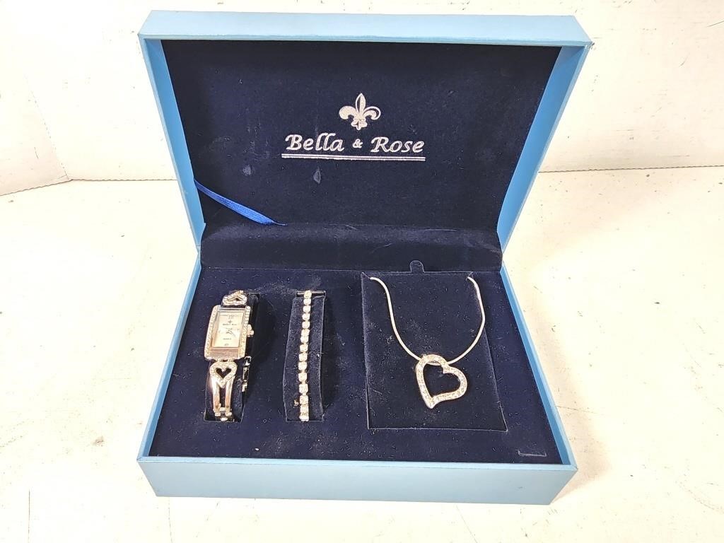 NEW Bella & Rose Jewelry & Watch Gift Set