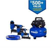 Kobalt 3 Nailers+6-Gallons Air Compressor+acc