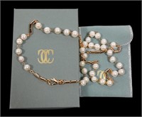 CeCe Cord 36" bronze freshwater pearl necklace,