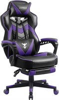 Zeanus Purple Gaming Chair with Footrest Reclining