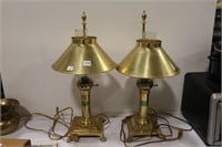 PAIR OF BRASS PARIS ORIENT EXPRESS TABLE LAMPS