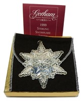 Gorham sterling silver 1998 snowflake ornament, as