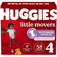 HUGGIES Little Movers 58 Diapers - Size 4