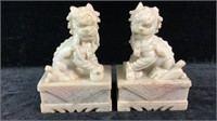 Carved Stone Temple Lions / Foo Dogs