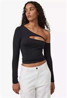 $38 XS Cut Out Long Sleeve Top Black