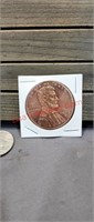 1909 marked 1 oz pure copper wheat penny