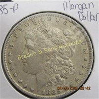 US 1885-P MORGAN SILVER DOLLAR.