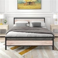 FULL Bed Frame with Wooden Headboard