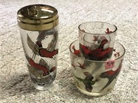 Golden Pheasant Glassware Set (5"-7"H)