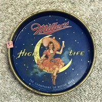 Vintage Miller High Life Metal Beer Tray (13"D)