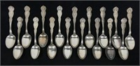 Lot, U.S. souvenir spoons and silverplate, 17 pcs.